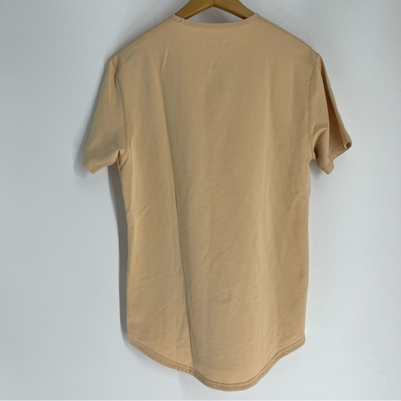 Bylt Shirt Mens Medium Tan Black Drop Cut Short Sleeve Luxury Pocket Lightweight - Picture 4 of 10